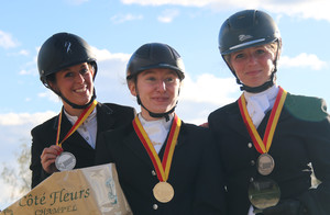 Sarah Cottier-Angeli (Or), Tiphaine Nagy (Argent), Mélanie huber (Bronze)