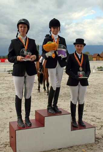 2e, Adeline Tinguely, 1ère Anastasia Huet, 3e Emilie Macheret